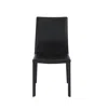 Hivvago Set Of Two Black Upholstered Leather Dining Side Chairs In Black
