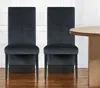 Hivvago Set Of Two Black Upholstered Velvet Dining Side Chairs In Black