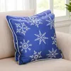 Hivvago Set Of Two Blue 18" Holiday Snowflakes Throw Pillow Covers In Blue