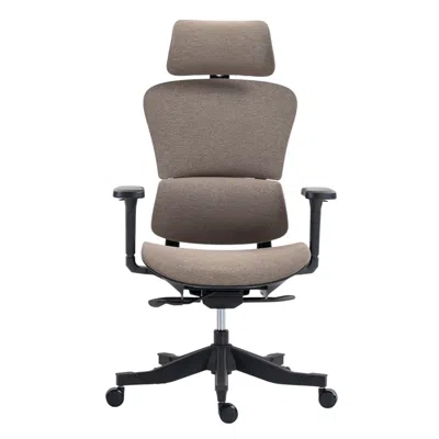 Hivvago Set Of Two Brown And Black Adjustable Height Swivel Rolling Office Chair In Gray