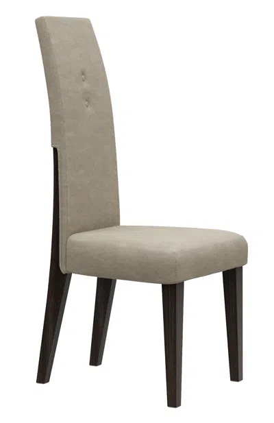 Hivvago Set Of Two Brown And Espresso Upholstered Microfiber Dining Side Chairs In Neutral