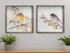 Hivvago Set Of Two Brown Bird Wood Square Framed Art In Multi