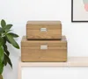 Hivvago Set Of Two Brown Solid Wood Jewelry Boxes In Brown