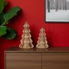 Hivvago Set Of Two Brown Wood Trees Tabletop Sculpture In Brown
