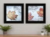 Hivvago Set Of Two Channeling Fall Leaves Black Framed Print Wall Art In Black