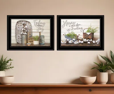 Hivvago Set Of Two Choose Joy Black Framed Print Wall Art
