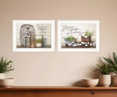 Hivvago Set Of Two Choose Joy White Framed Print Wall Art
