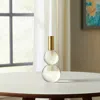 Hivvago Set Of Two Clear And Gold Geo Orbs Crystal Tabletop Taper Candlesticks In Transparent