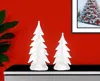 Hivvago Set Of Two Clear Glass Trees Tabletop Sculpture In White