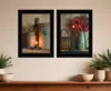 Hivvago Set Of Two Country Candlelight Black Framed Print Wall Art In Black