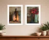 Hivvago Set Of Two Country Candlelight White Framed Print Wall Art In Multi