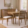 Hivvago Set Of Two Cream And Brown Upholstered Fabric Cross Back Side Chairs In Brown