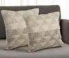Hivvago Set Of Two Cream Geometric Cotton Throw Pillow With Texture In Neutral