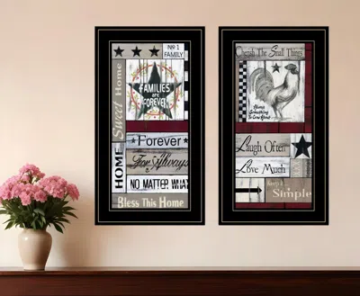 Hivvago Set Of Two Family Wisdom Black Framed Print Wall Art In Multi