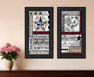 Hivvago Set Of Two Family Wisdom Black Framed Print Wall Art