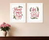 Hivvago Set Of Two Good Tidings And Joy White Framed Print Wall Art