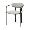 Hivvago Set Of Two Gray And Black Upholstered Fabric Dining Arm Chairs In Gray