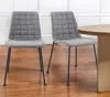 Hivvago Set Of Two Gray And Black Upholstered Fabric Dining Side Chairs In Gray