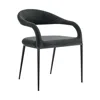 Hivvago Set Of Two Gray And Black Upholstered Polyester Open Back Dining Arm Chairs In Black