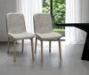 Hivvago Set Of Two Gray And Brown Upholstered Fabric Side Chairs In Gray