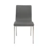 Hivvago Set Of Two Gray And Silver Upholstered Leather Dining Side Chairs In Gray