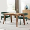Hivvago Set Of Two Green Upholstered Linen Open Back Dining Side Chairs In Green