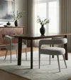 Hivvago Set Of Two Ivory Upholstered Linen Open Back Dining Side Chairs In Gray