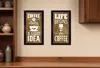 Hivvago Set Of Two Life Begins And Ends With Coffee Black Framed Print Wall Art In Black