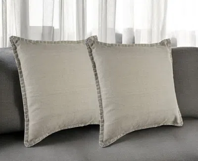 Hivvago Set Of Two Light Gray Cotton Throw Pillow