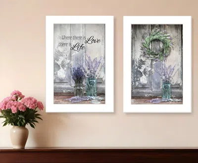 Hivvago Set Of Two Love And Memories White Framed Print Wall Art In Multi