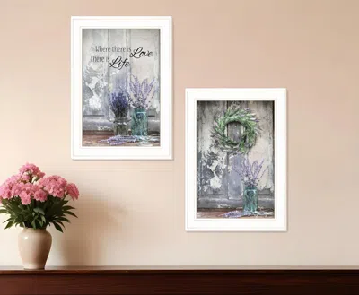 Hivvago Set Of Two Love And Memories White Framed Print Wall Art
