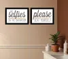Hivvago Set Of Two No Selfies When Seated Black Framed Print Bathroom Wall Art In Multi