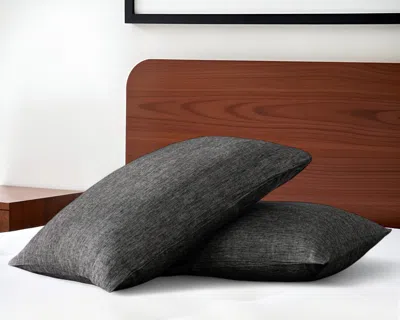 Hivvago Set Of Two Onyx Linen Pillowcases