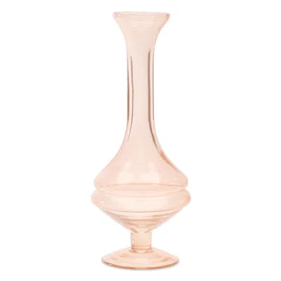 Hivvago Set Of Two Pink Trumpet Glass Table Vase