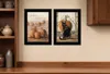 Hivvago Set Of Two Pumpkins With A Black Cat Black Framed Print Wall Art In Multi