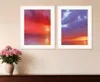 Hivvago Set Of Two Sunset White Framed Print Wall Art In Multi
