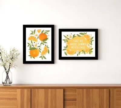 Hivvago Set Of Two Take Me Where Summer Never Ends Black Framed Wall Art In Yellow