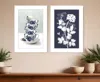 Hivvago Set Of Two Tea Towers With Flowers Blue White Framed Print Kitchen Wall Art In Multi