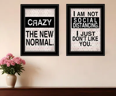 Hivvago Set Of Two The New Normal Black Framed Print Wall Art In Multi