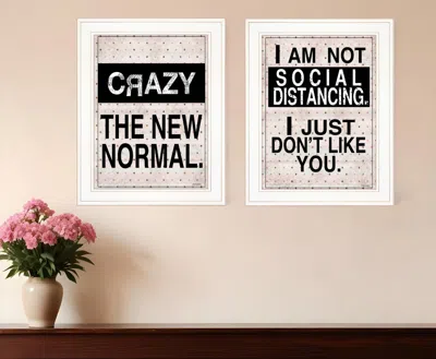Hivvago Set Of Two The New Normal White Framed Print Wall Art