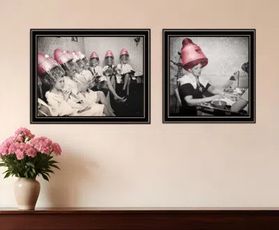 Hivvago Set Of Two The Salon Black Framed Print Wall Art In Multi