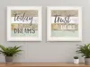 Hivvago Set Of Two Trusting In The Lord White Framed Print Wall Art In Multi