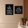 Hivvago Set Of Two Wash Up Black Framed Print Bathroom Wall Art In Black