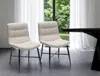 Hivvago Set Of Two White And Black Upholstered Fabric Open Back Side Chairs In Neutral