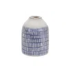 Hivvago Set Of Two White And Blue Checkered Round Ceramic Table Vase In Blue