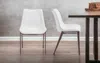 Hivvago Set Of Two White And Brown Upholstered Faux Leather Dining Side Chairs In White
