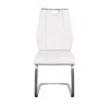 Hivvago Set Of Two White And Silver Upholstered Leather Dining Side Chairs In White