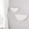 Hivvago Set Of Two White Metal Geometric Half Moon Wall Planters In White