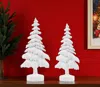 Hivvago Set Of Two White Polyresin Trees Tabletop Sculpture In White