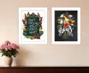 Hivvago Set Of Two With Grateful Hearts White Framed Print Wall Art In Green